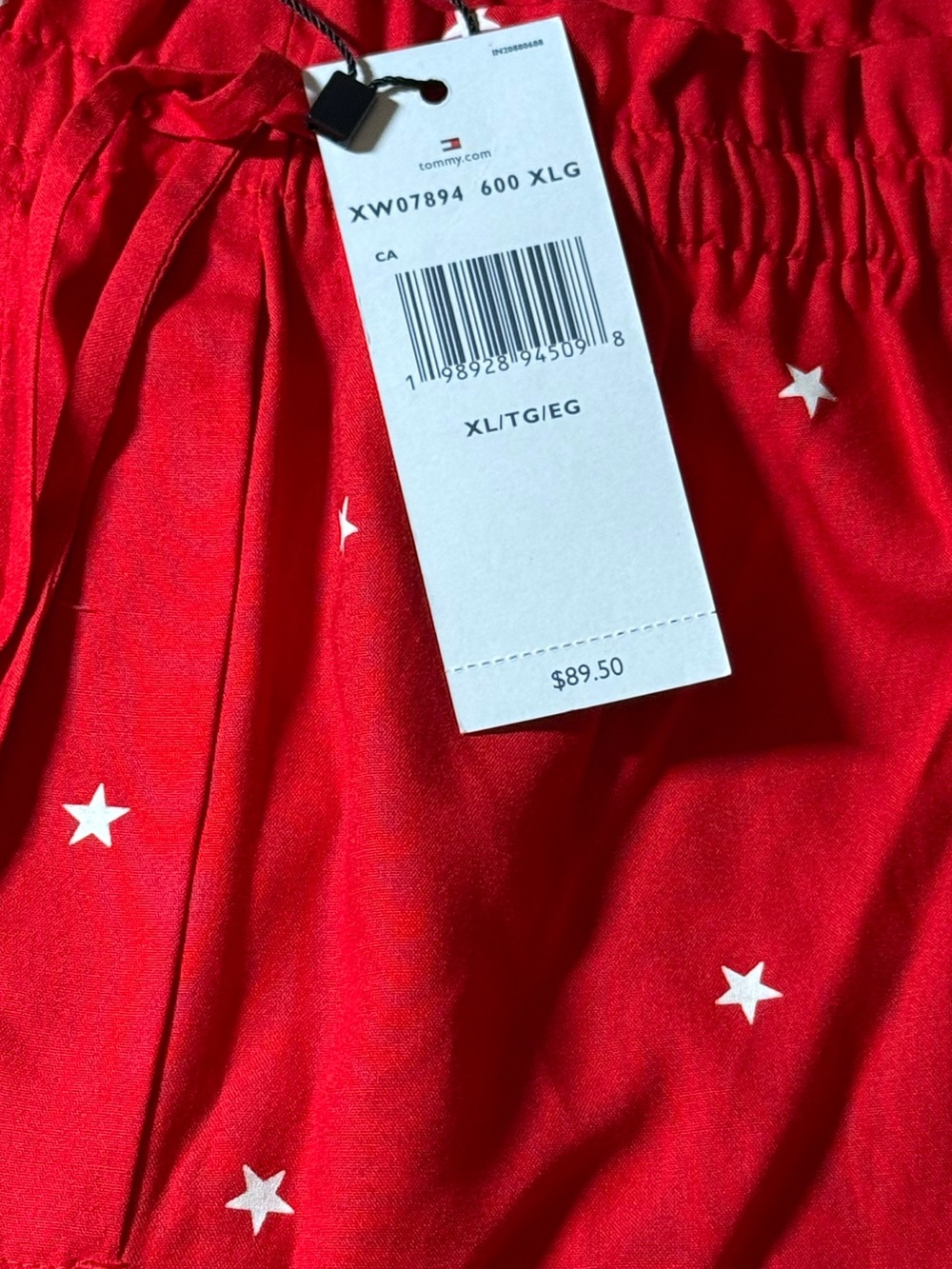 Tommy Hilfiger | 100% Viscose Red Star-Print Shorts